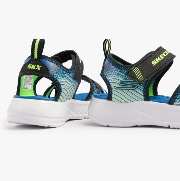 Skechers MICROSPEC - SPLASH Boys Sandals Black/Lime
