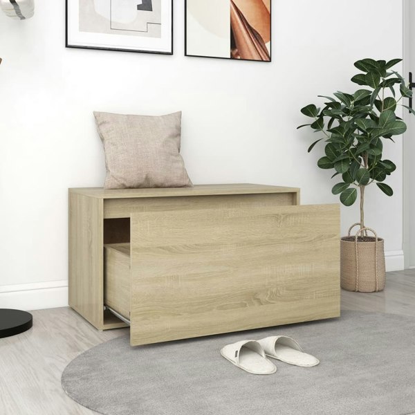 Berkfield Hall Bench 80x40x45 cm Sonoma Oak Engineered Wood