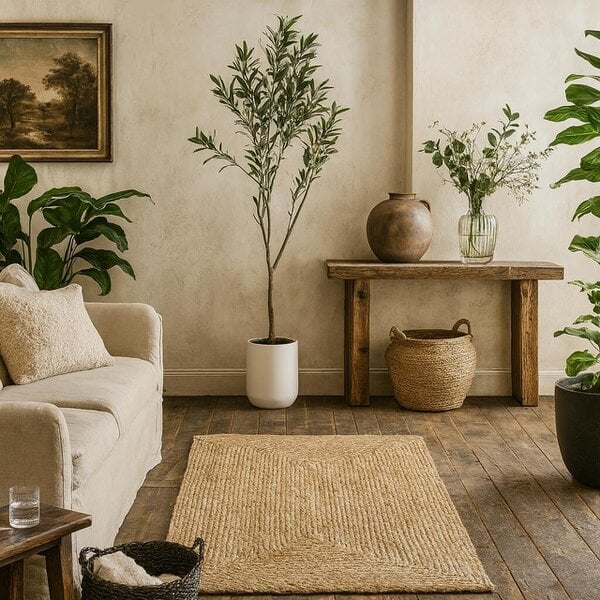 Wyld Haus 150cm Tall Mediterranean Artificial Olive Tree In White Ceramic Pot