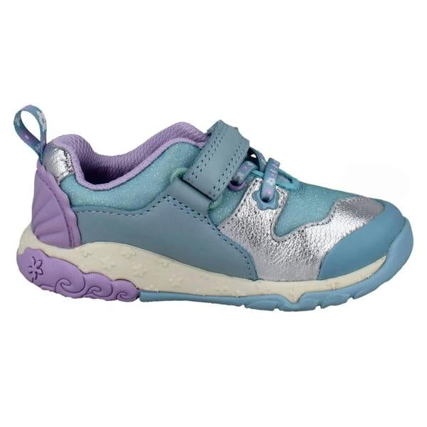 Clarks Girls Clarks Casual Glittery Trainers Tidal Shell