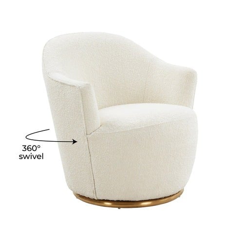 Furniture Edit Skyla Boucle Swivel Accent Occasional Chair