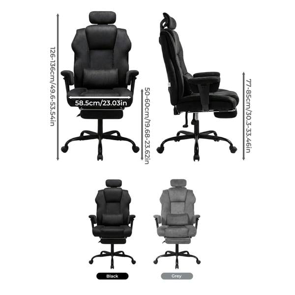 Levede Ergonomic Office Chair Suede Recline Pressure Relief Spring Seat Footrest