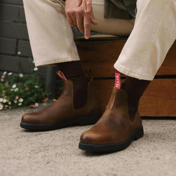 Rossi Boots Rossi 607 Booma Tan Leather Chelsea Boots