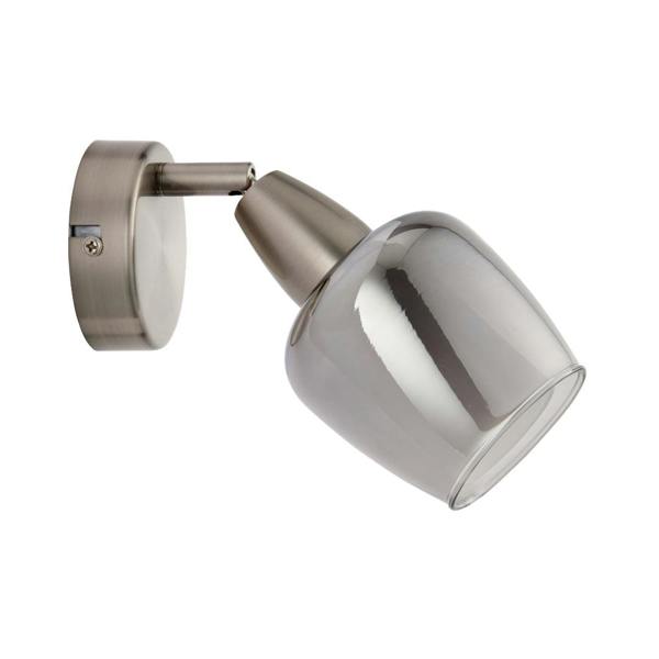 Pagazzi Lighting Kennen 1 Light Nickel and Smoked Glass Wall Light