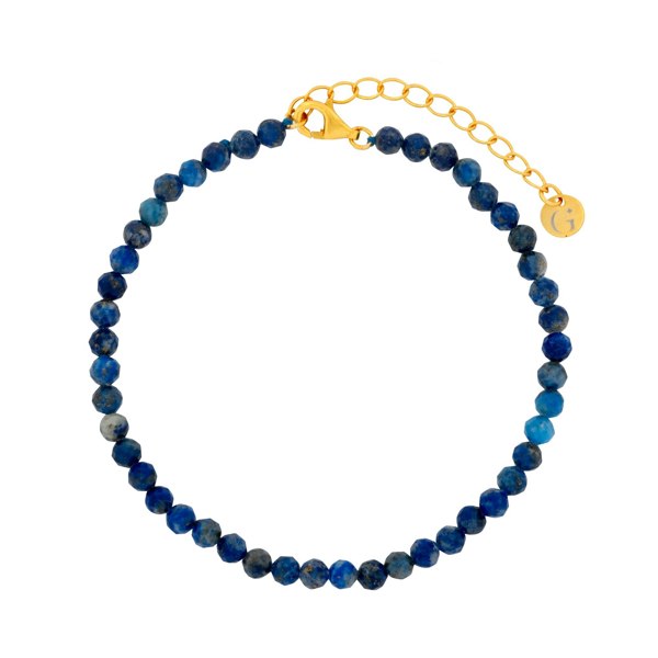 Gold Trip Blue Lapis Beaded Bracelet