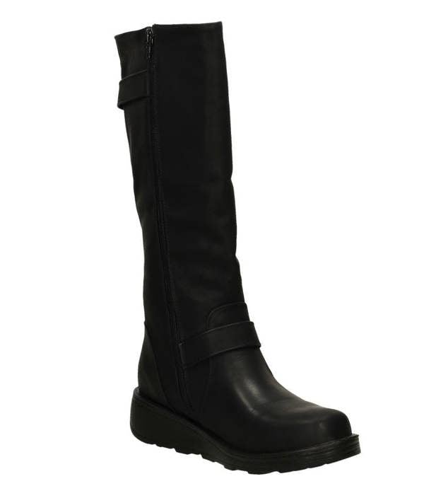 Spot On Ladies Spot On Buckle Detailed Wide Fit Knee High Boots F51202