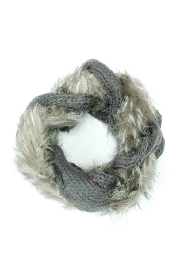 ikrush Saoirse Knitted Faux Fur Twist Neck Warmer