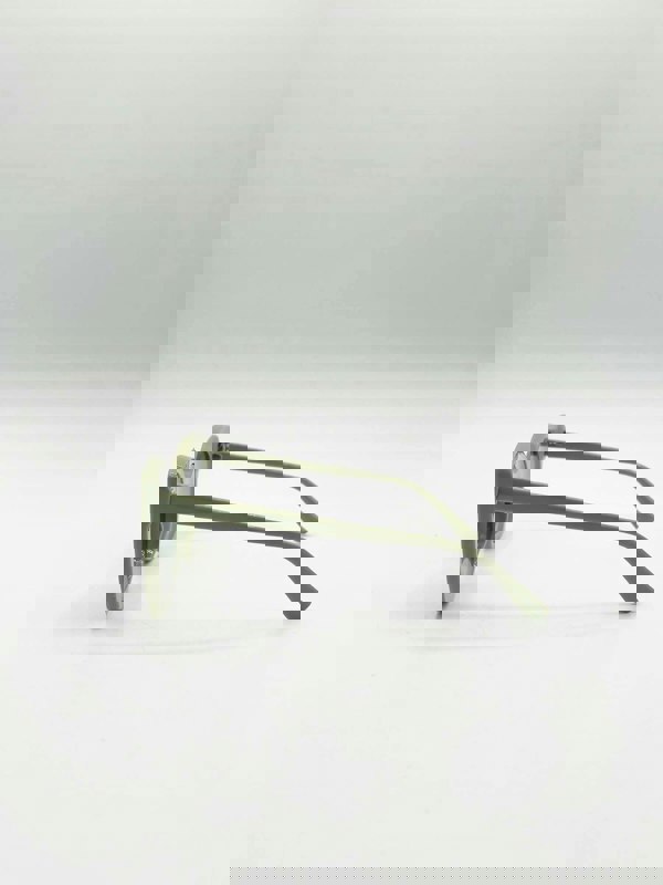 SVNX Oversized Round Cat-Eye Sunglasses in Green