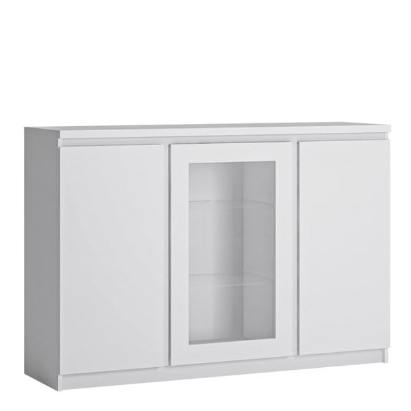 Furniture To Go Fribo 3 door sideboard (Glazed centre) in White