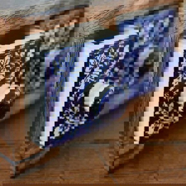 Paper High Blue Floral Mango Wood 3 Drawer Jewellery Box