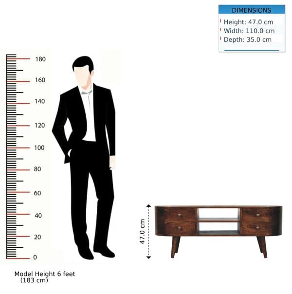 Artisan Furniture Solid Wood California Walnut Rounded Entertainment Unit