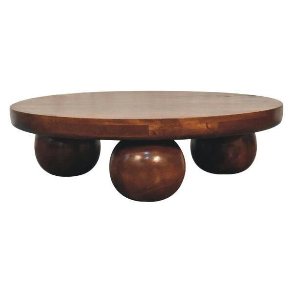 Wyld Haus Reims Chestnut Mango Wood Ball Feet Round Coffee Table