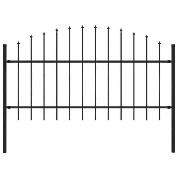 Berkfield Garden Fence with Spear Top Steel