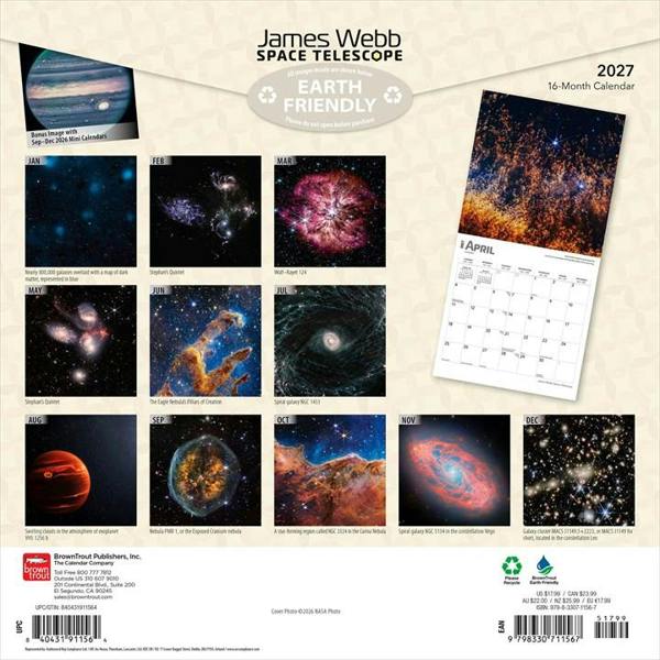 James Webb Space Telescope Calendar 2027, Wall Calendars, Month To View, Natural World, Gift