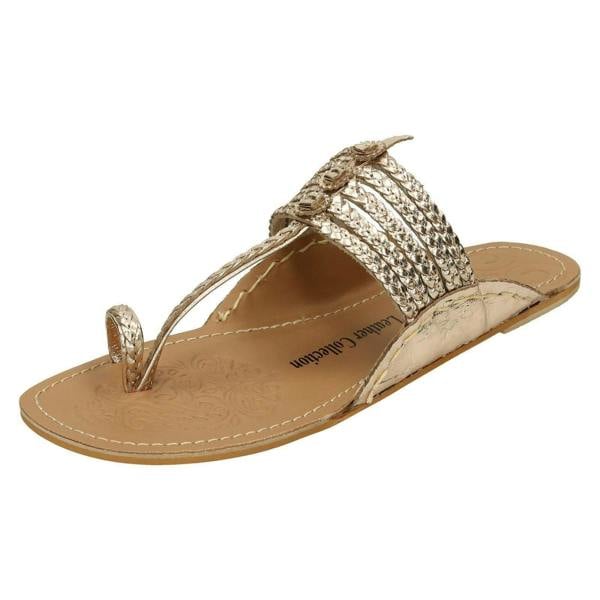 Leather Collection Ladies Leather Collection Flat Toeloop Braided Sandals F00077