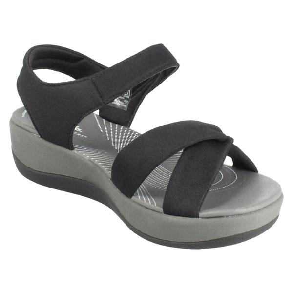 Clarks Ladies Clarks Cloudsteppers Strappy Wedge Sandals Arla Daisy