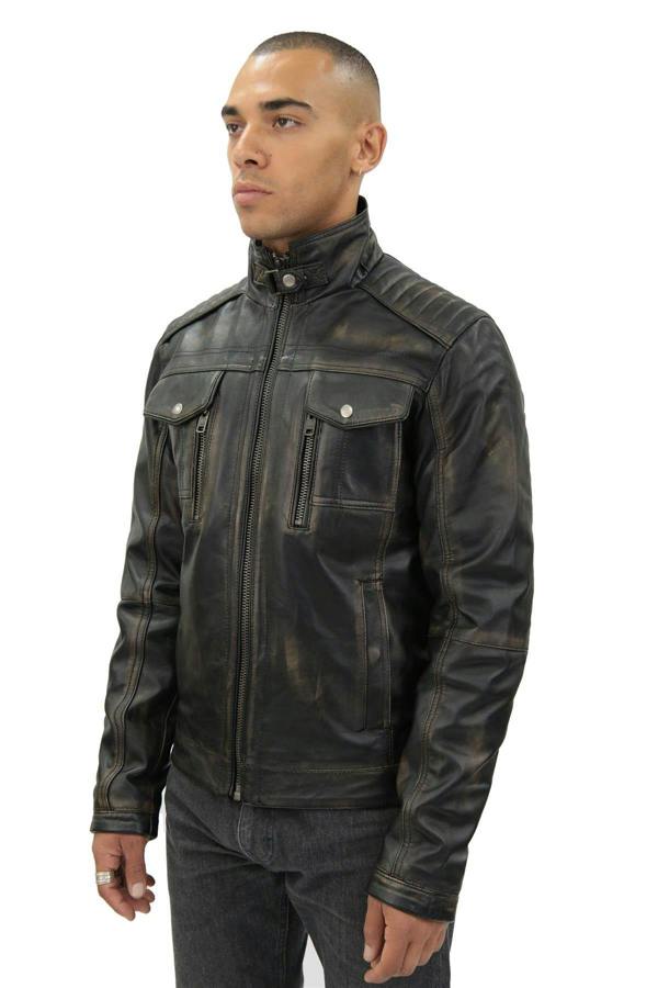 Infinity Leather Men's Vintage Leather Biker Jacket-Cape Town
