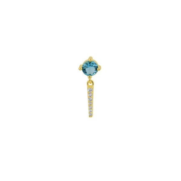 Spero London Sterling Silver Blue Gemstone Spike Charm Sodalite Single Earring