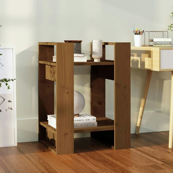 Berkfield Book Cabinet/Room Divider Honey Brown 41x35x57 cm Solid Wood Pine