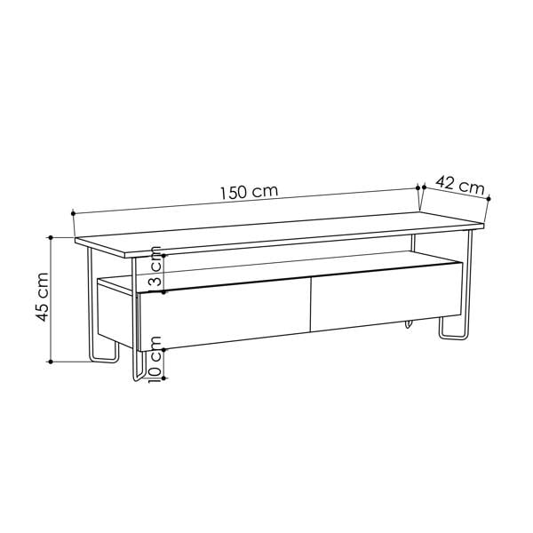 Decortie Cornea Modern TV Unit White with Storage TV Cabinet 150cm
