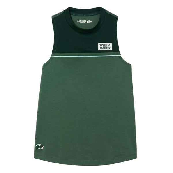 Lacoste Womens/Ladies Contrast Cotton Stretch Sport Tank Top - Green