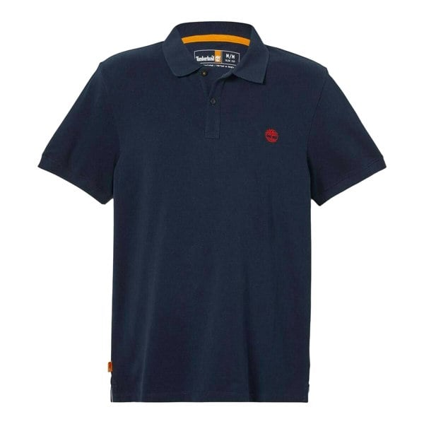 Timberland Mens Oyster River Logo Short-Sleeved Polo Shirt - Navy
