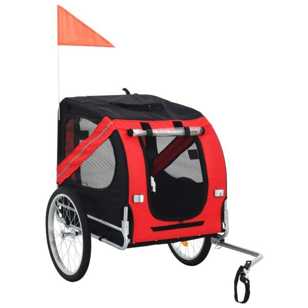 Berkfield Dog Bike Trailer Red and Black
