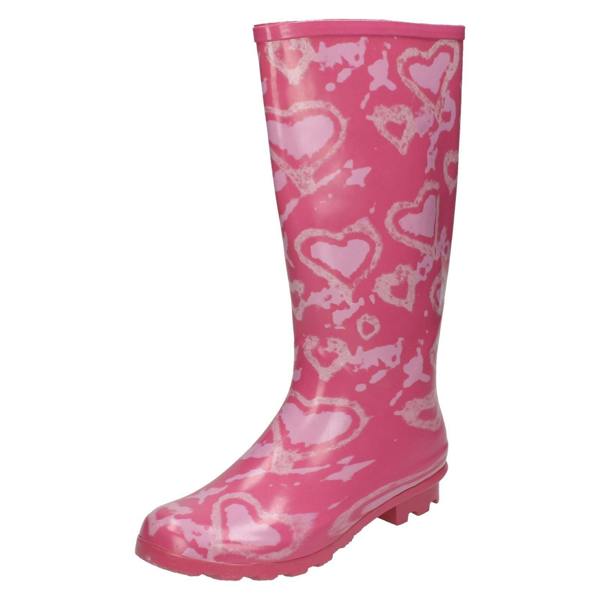 Spot On Girls Spot On Heart Design Wellington Boots X1034