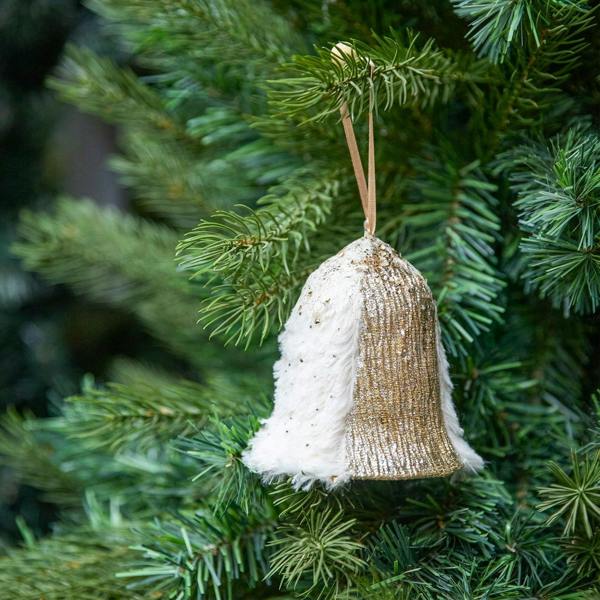 12cm Gold Bell Christmas Hanging Decoration for Trees, Wreaths and Garlands with Hanging Loop image 5