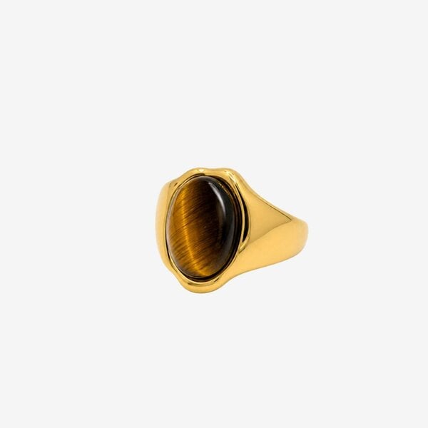 Uchi & Soto Nekomeishi Tigers Eye Ring