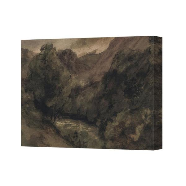 Benjamin Tate Design Moody Mountain Landscape Canvas Wall Art River Scene