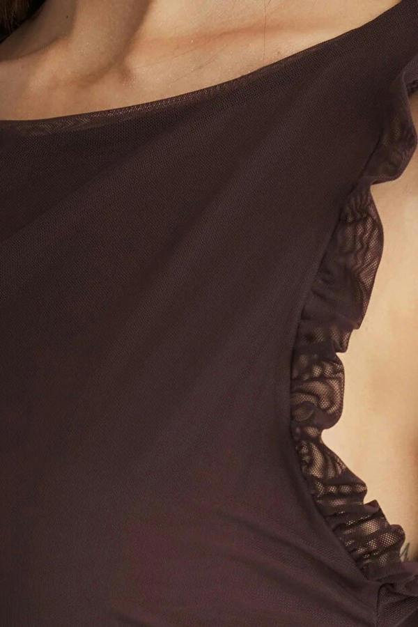 WOVCOR Lined Tulle Knit Bodysuit