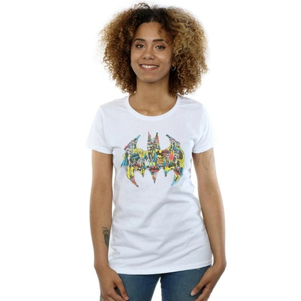 DC Comics Womens/Ladies Batman Batgirl Logo Collage Cotton T-Shirt - White