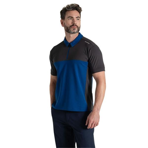 Craghoppers Mens Avro Nosilife Short-Sleeved Golf Polo Shirt - Dark Iron - 