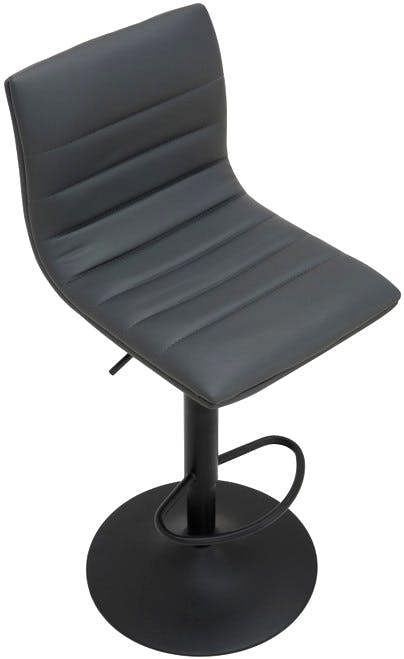 Lamboro Aldo Charcoal Grey Bar Stool - Swivel Gas Lift with Matt Black Footrest