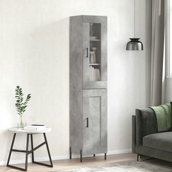 Berkfield Highboard Concrete Grey 34.5x34x180 cm Engineered Wood