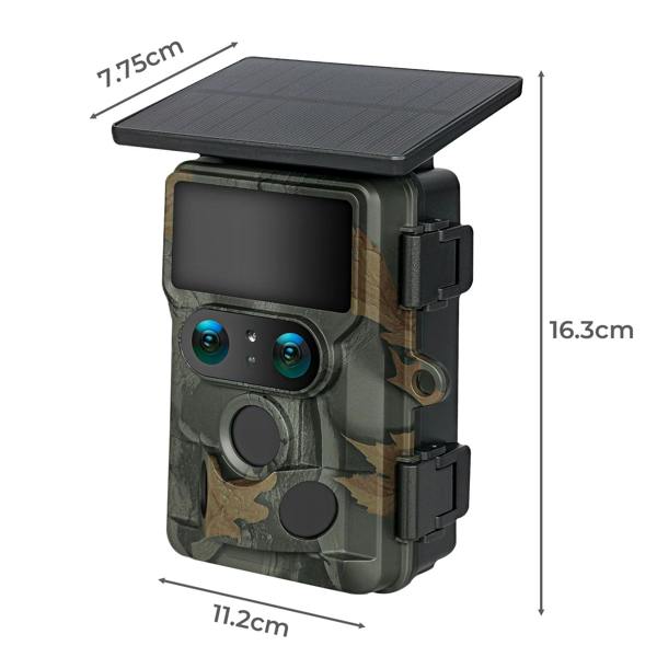 Centra Solar Trail Camera 4K Dual Lens WiFi Bluetooth Night Vision 32GB Card