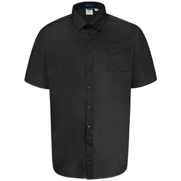 Duke Mens D555 Aeron Easy-Iron Kingsize Short-Sleeved Shirt - Black