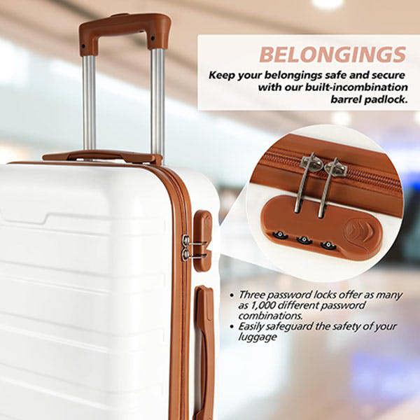 Leaper 20" ABS Carry-On Luggage with Removable Wheels & TSA Lock