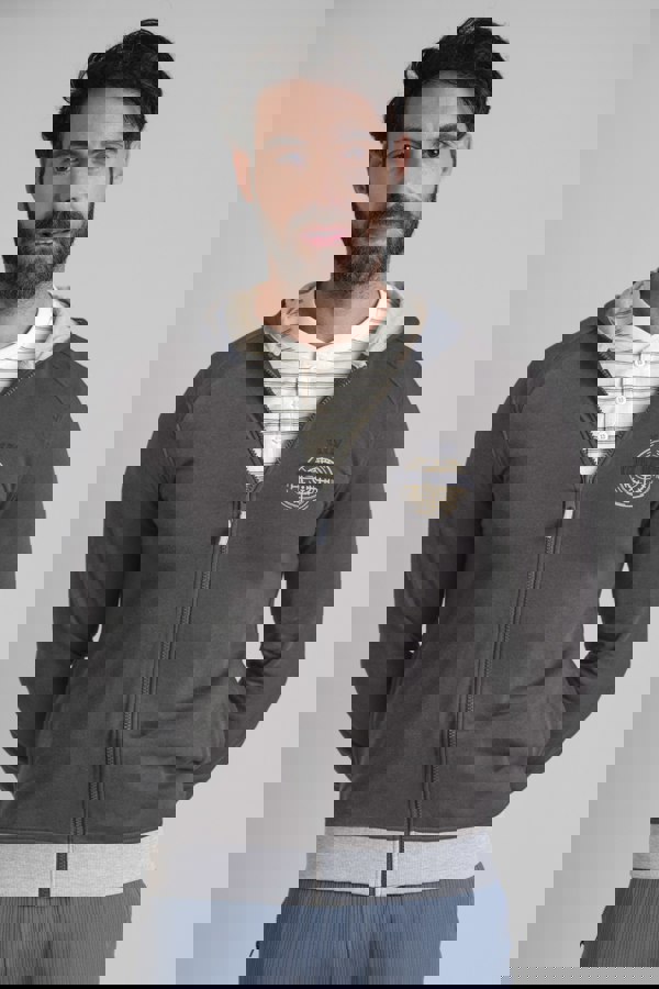 ENORSIA Men's Full Zip Contrast Hoodie