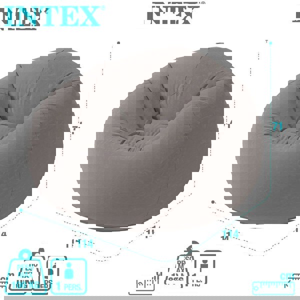 smartbies Intex Beanless Bag Inflatable Chair For Indoor and Outdoor Sofa