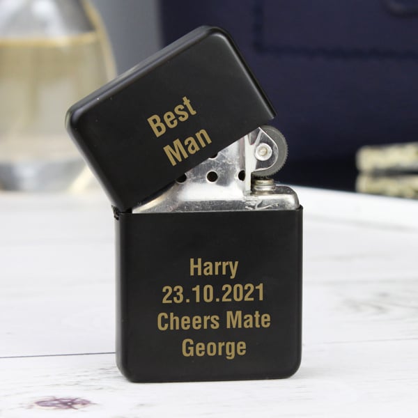 Personalised Memento Company Personalised Black Lighter