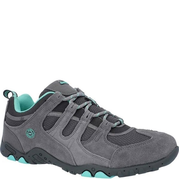 Hi-Tec Mens Quadra II Suede Walking Shoes - Grey/Mint