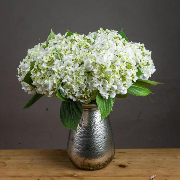 Wyld Haus Set of 3 Artificial Flowers White Lace Cap Hydrangea Stems