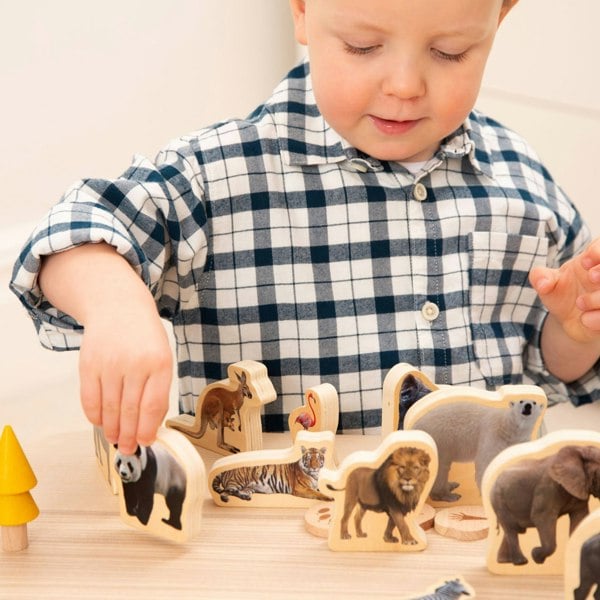 tickit Wooden Wild Animal Blocks
