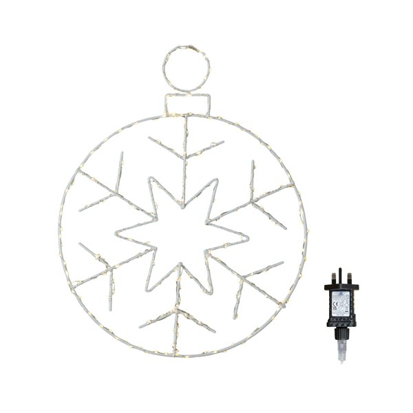 Samuel Alexander 48cm x 38cm Light up Hanging Christmas Snowflake Bauble with 250 Warm White LEDs