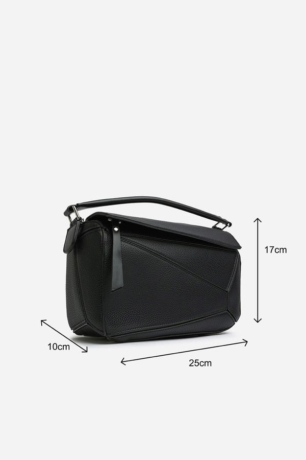 Where's That From Abrazo Geometric Top Handle Bag in Black