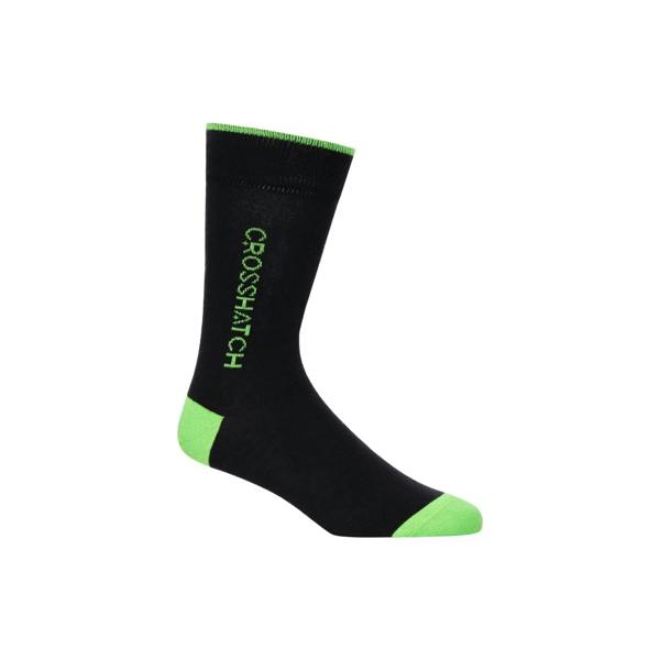 Crosshatch Mens Glowbow Crew Socks (Pack of 5) - Black/Multicoloured - 