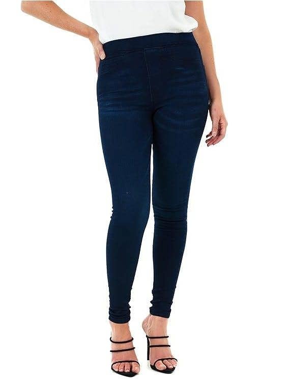 Smart Living Women's High Waist Double Button Skinny Jeans - Mid Wash