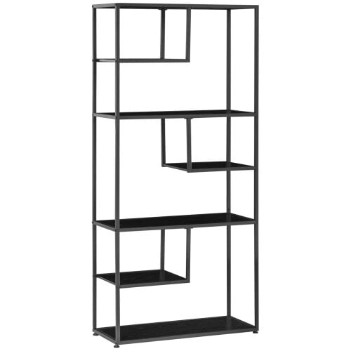 Wyld Haus Eldora Metal Black 7 Tier Industrial Display Bookcase